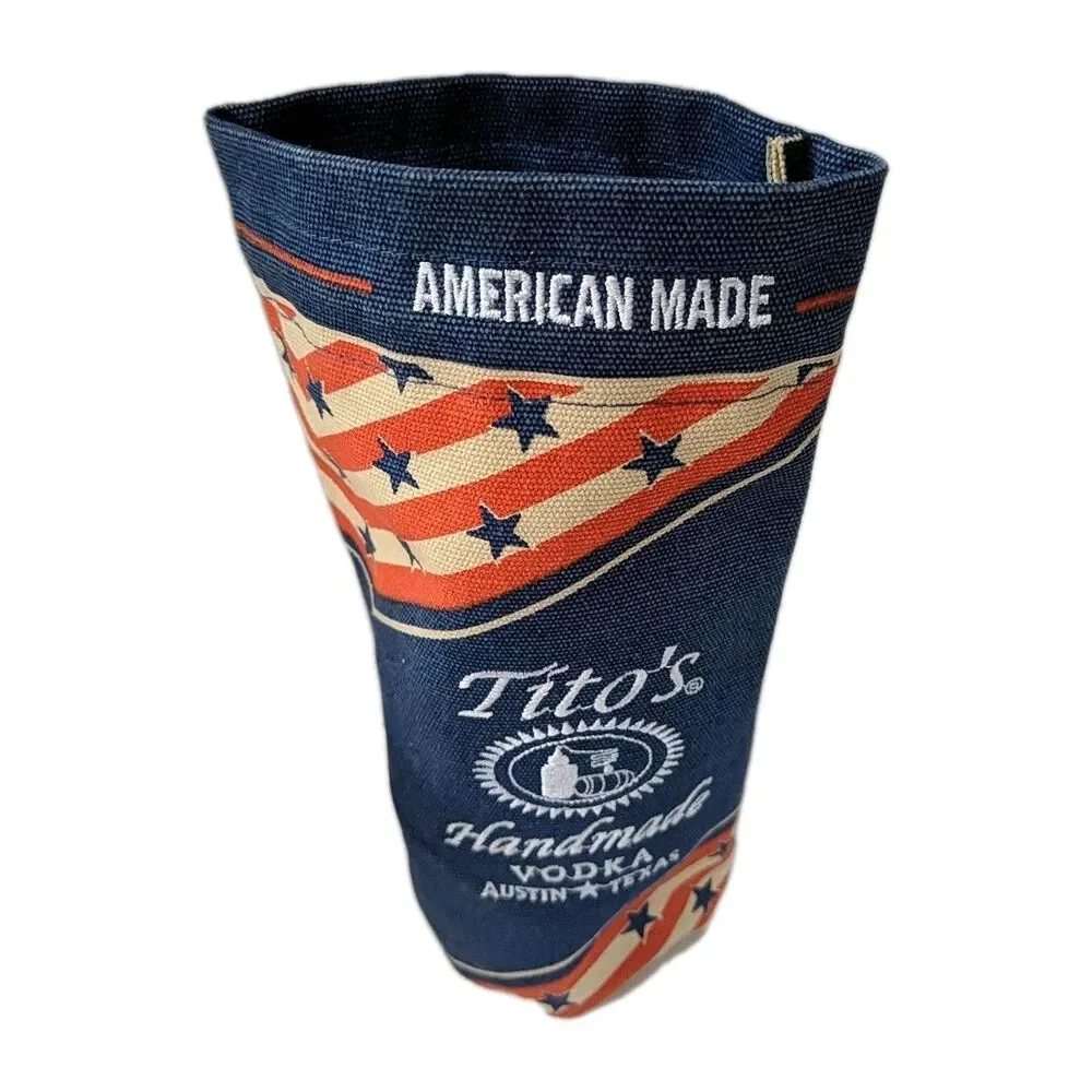 Tito's Handmade Vodka Gift Bag  Bottle Sleeve Austin Texas Red White Blue